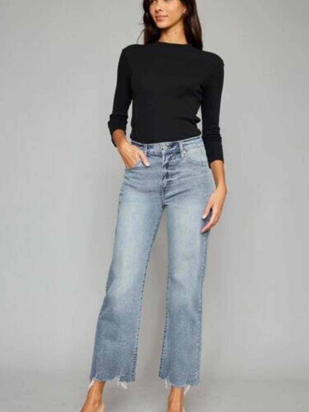 KanCan High-Rise Slim Wide Leg Jeans